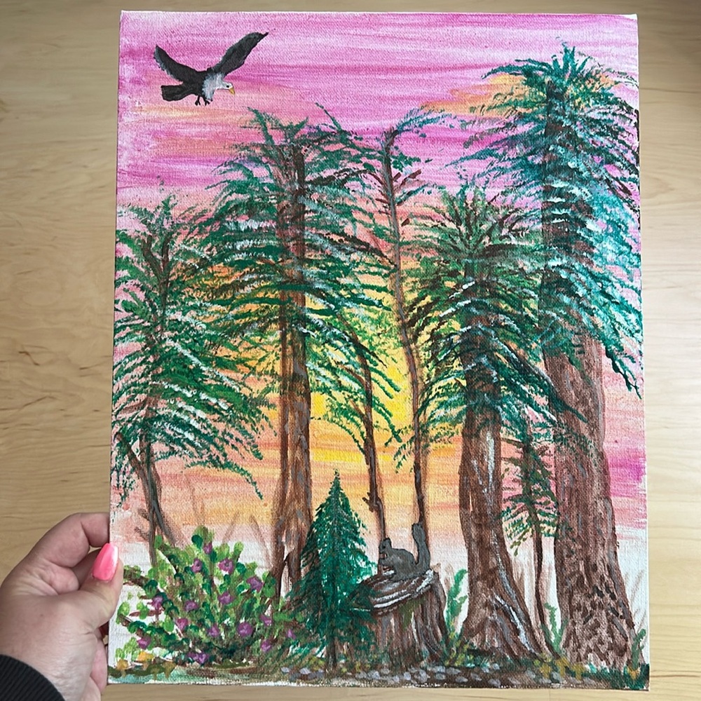 Hand Painted Nature Canvas Wall Art